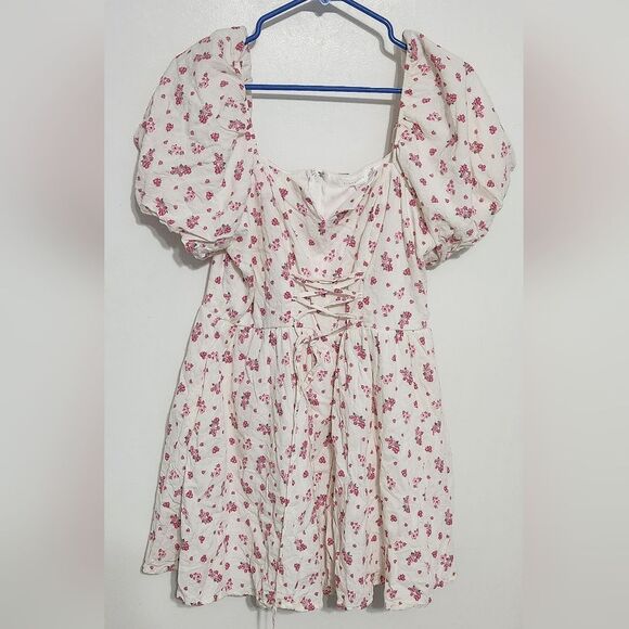 Altar'd State White and Pink Floral Mini Dress Size XXL - Picture 8 of 10